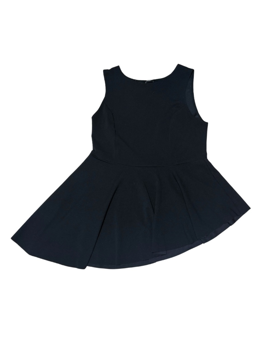SHEIN Black Asymmetric Peplum Top Sleeveless Stretch X-Large